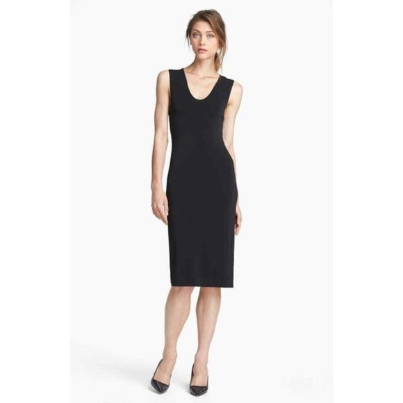Alexander Wang Sleeveless Midi Jersey Bodycon Dress Black Medium - Picture 1 of 11